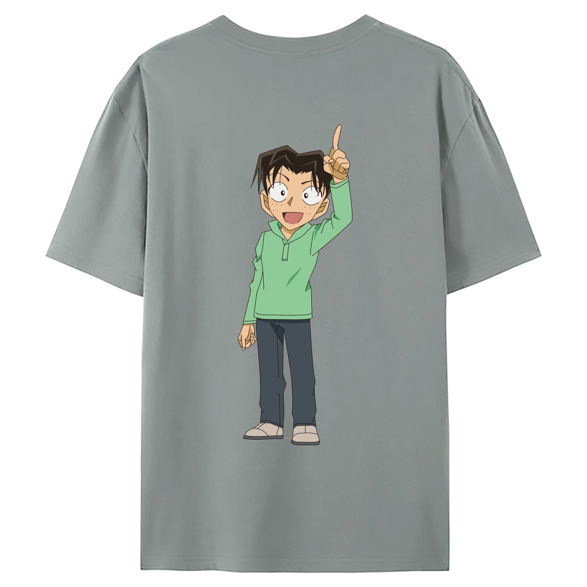 （画像用） 名探偵コナン 円谷 光彦 つぶらや みつひこ Detective Conan Mitch Tennyson 綿100％ メンズ半袖Tシャツ（バックプリント） 通気性